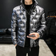 Shiny Men's Jacket Coats 2019 Winter Men Short Thick Cotton Coat Jacket