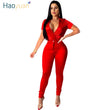 HAOYUAN Sexy Satin Two Piece Set Women Summer Clothes Festival
